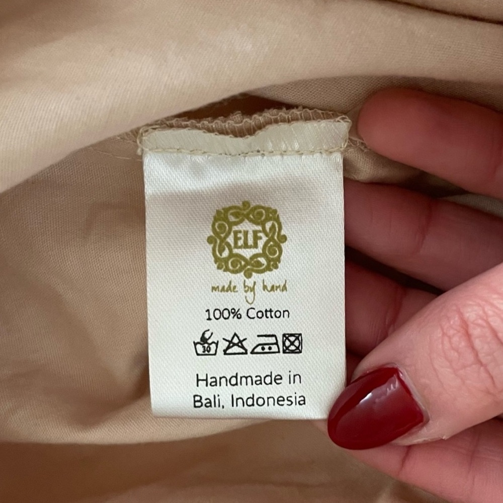 New NWT ELF Made By Hand Vacay Off Shoulder Cotton Mini Dress in ‘Cream’, Sz L - Picture 8 of 9